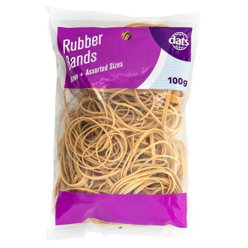 Rubber Bands - Brown 100g - Dollars and Sense