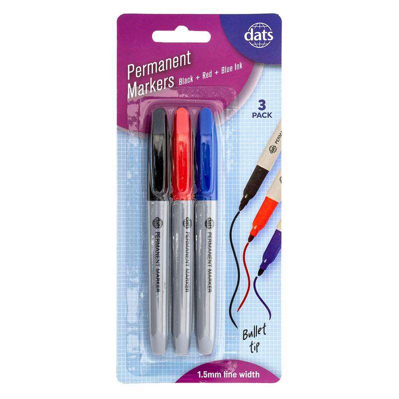 Permanent Marker Pens 3 Pk - Dollars and Sense
