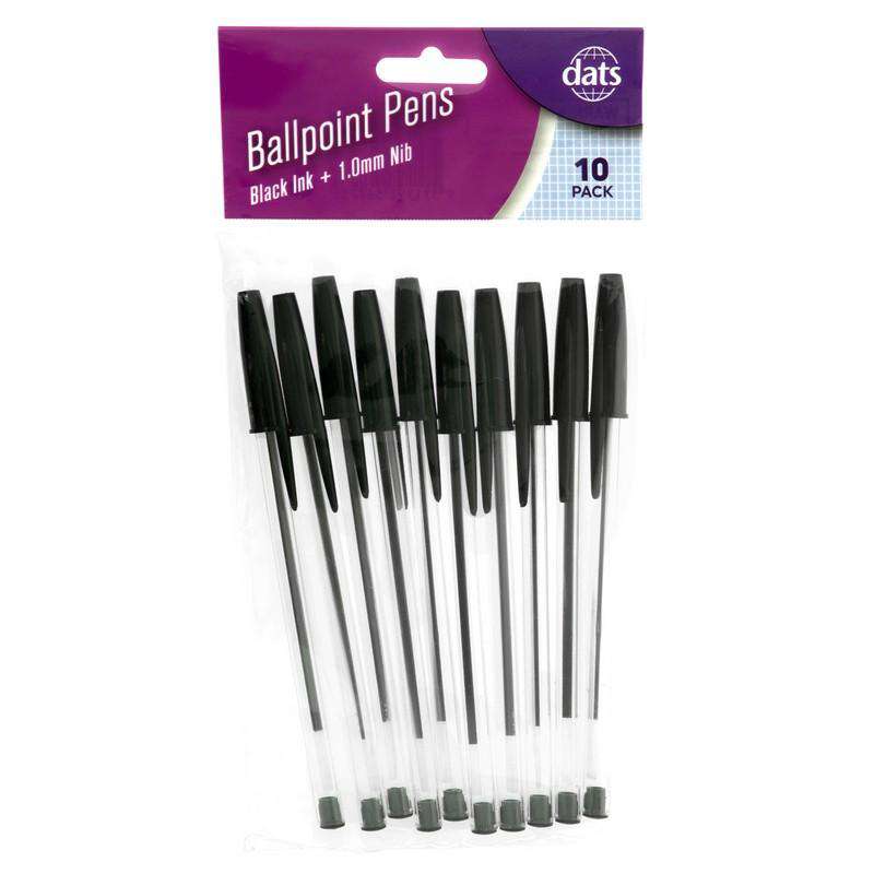 Black Ballpoint Pens 10Pk - Dollars and Sense