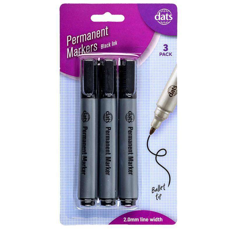 Black Permanent Markers - 3 Pack - Dollars and Sense