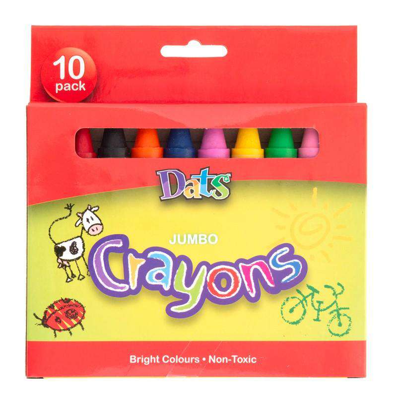 Jumbo Coloured Crayons 10Pk - Dollars and Sense