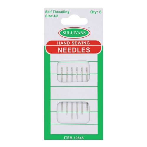 Hand Sewing Needles Self Threading - 6 Pieces Size 4 and 8 Default Title