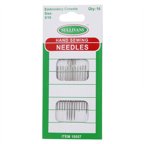 Hand Sewing Needles Embroidery Crewels - 16 Pieces Size 5 and 10 Default Title