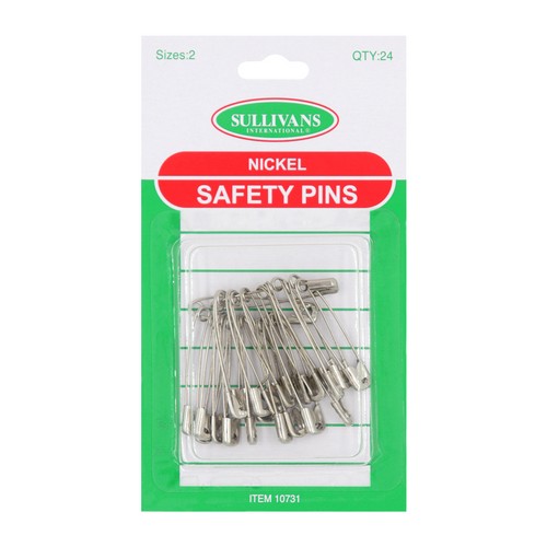 Nickel Saftey Pins - 24 Pieces Size 2 Default Title