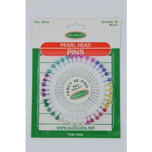 Fancy Pearl Head Pins Multi Colour - 40 Pieces Size 38mm Default Title