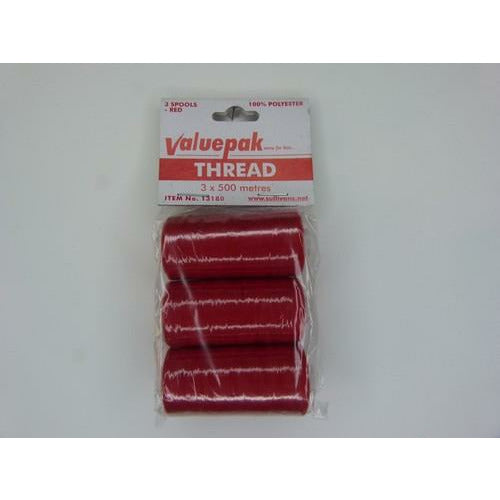 Valuepak Thread Red - 3 x 500m Default Title