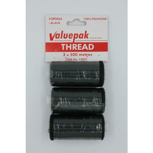 Valuepak Thread Black - 3 x 500m Default Title