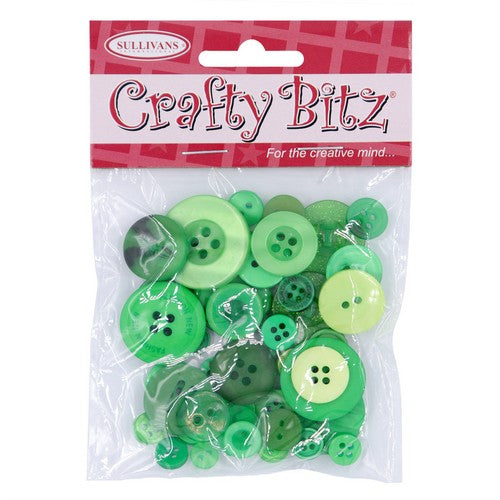 Craft Buttons Green - Dollars and Sense