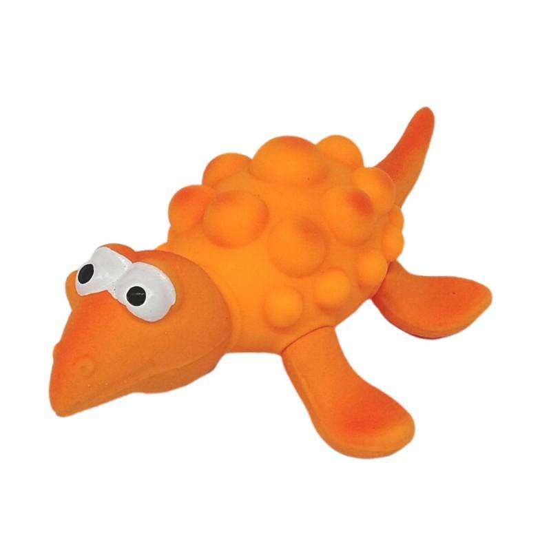 Pet Toy Latex Dinosaur Orange 21cm - Dollars and Sense
