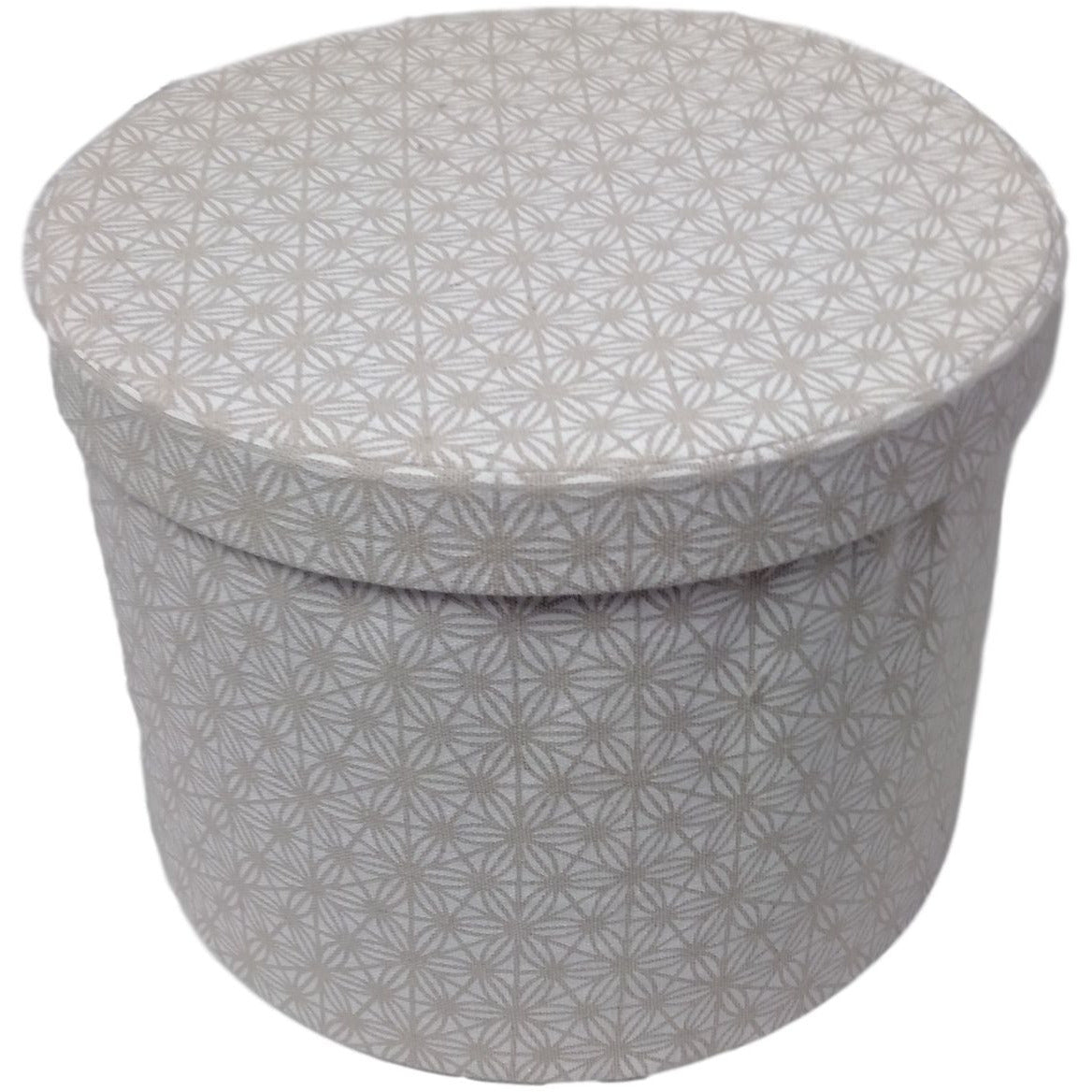 Fabric Round Storage Box Cream