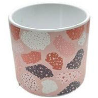 Small Ceramic Pot Pink Rocks 12x10cm Default Title