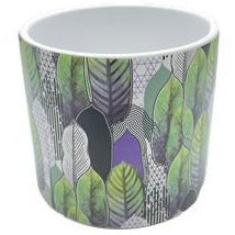 Medium Ceramic Pot Long Leaves 13x12cm Default Title