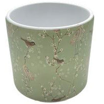 Medium Ceramic Pot Green Birds 13x12cm Default Title