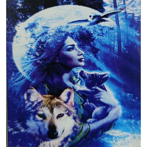 Diamond Art Kit - 30x40cm Wolf & Moon - Dollars and Sense