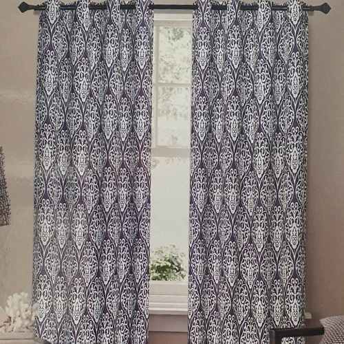 Divine Living Curtain Purple Filigree Design - Dollars and Sense