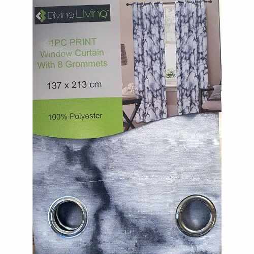 Divine Living Curtain Grey & White Marble Look - Dollars and Sense