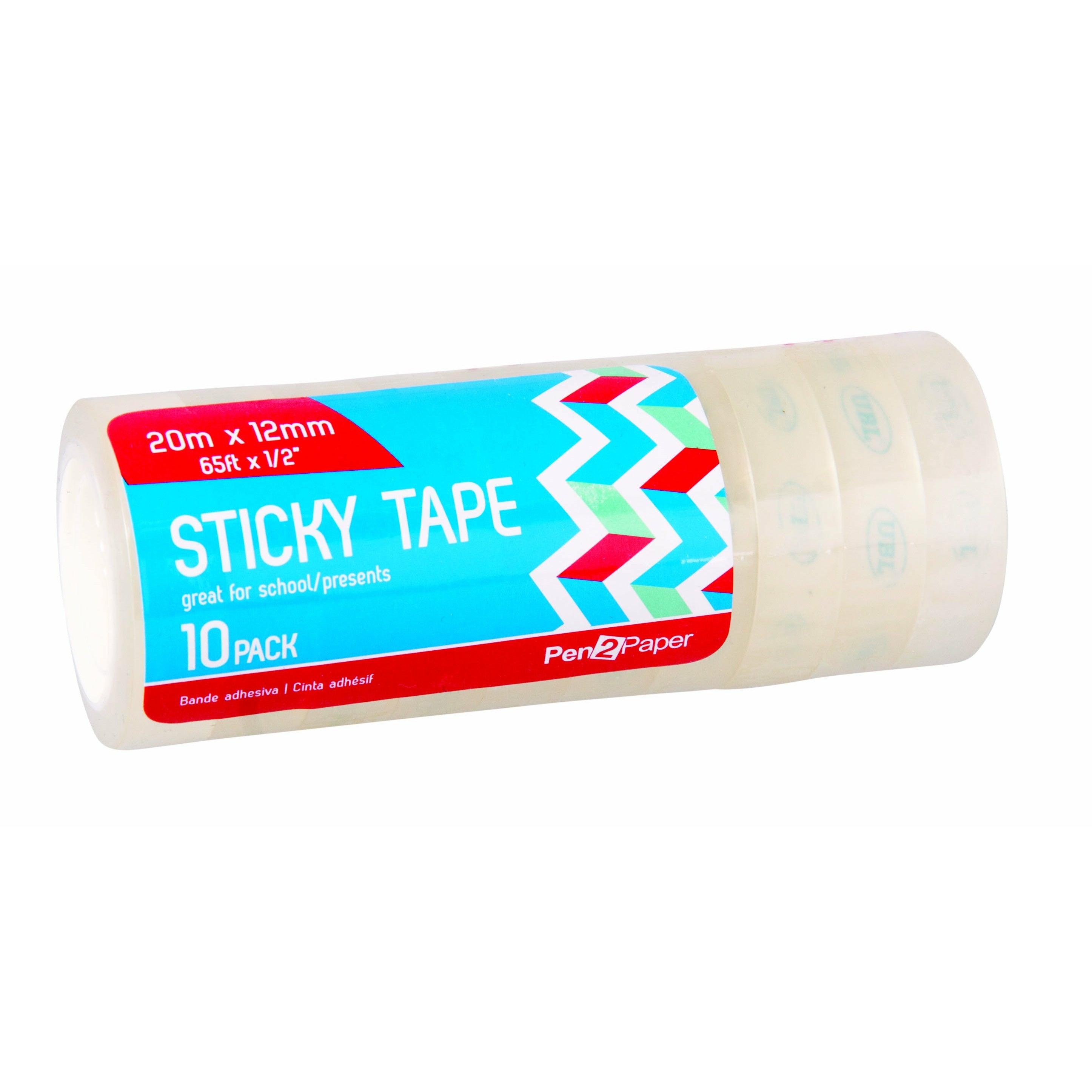 Clear Sticky Tape 10 Pack- 20m x 12mm Default Title