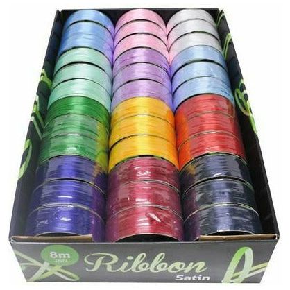 Ribbon Satin - 8m 1 Piece Assorted - Dollars and Sense