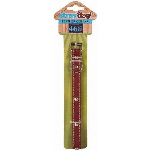 Pet Adjustable Leather Collar with Metal Stud - 46cm 1 Piece - Dollars and Sense