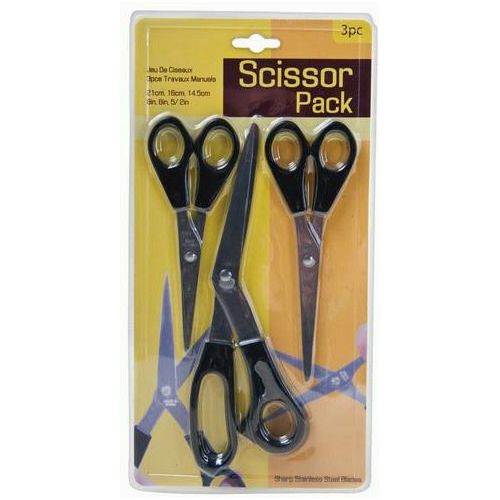 Scissors Three Sizes Pack - 21, 16 and 14.5cm 3 Piece - Dollars and Sense