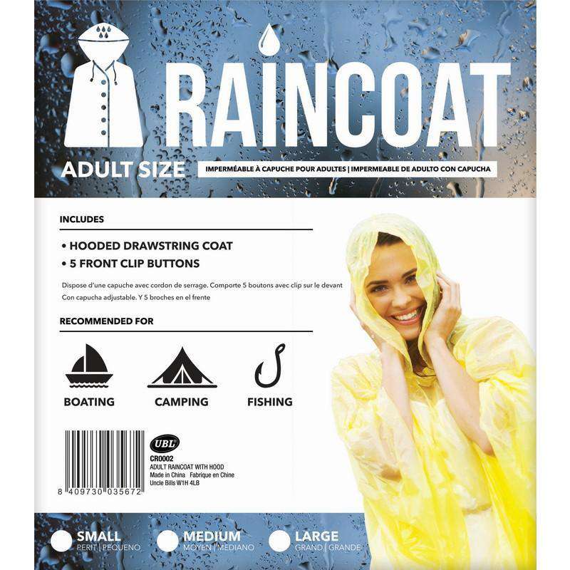 Raincoat with Hood Adult sml Med Lge - Dollars and Sense