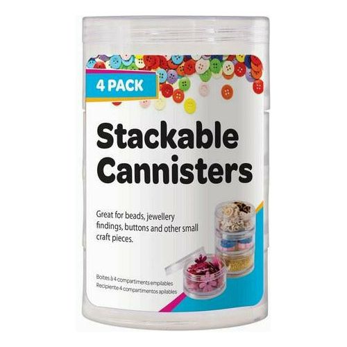 Stackable Cannisters Clear - 4 Pack - Dollars and Sense