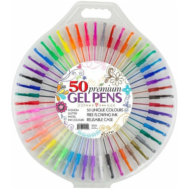 50 Premium Gel Pens Multi-Colour - Dollars and Sense