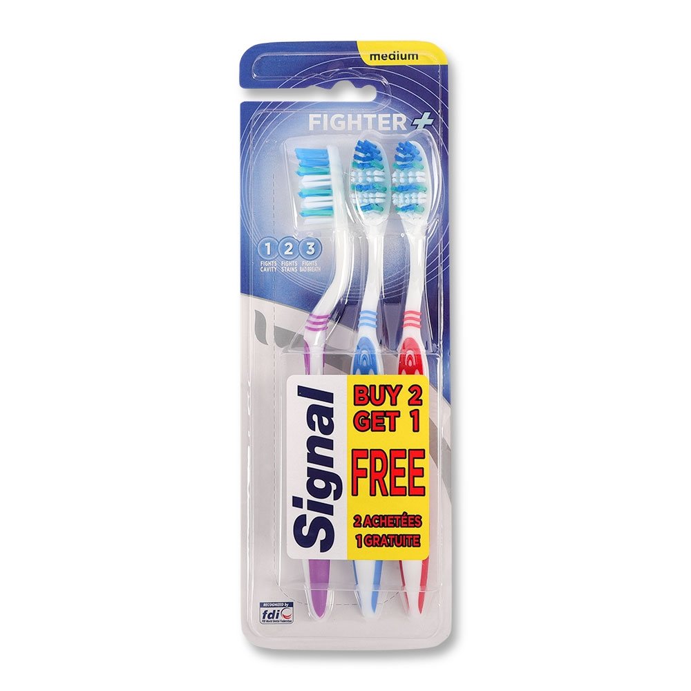 Signal Toothbrush Fighter Medium - 3 Pack - Dollars and Sense