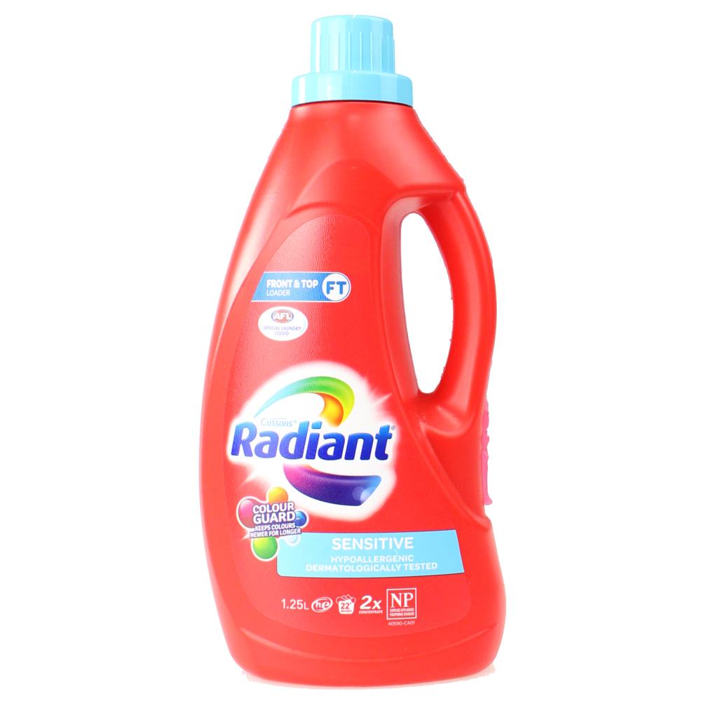 Radiant Laundry Liquid Front Sensitive - 1.25 Litre 1 Piece - Dollars and Sense