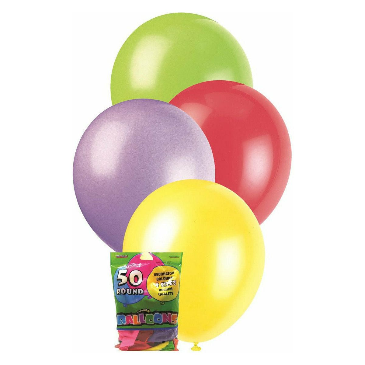 Latex Balloons Assorted Colours & Sizes 50Pk - Dollars and Sense