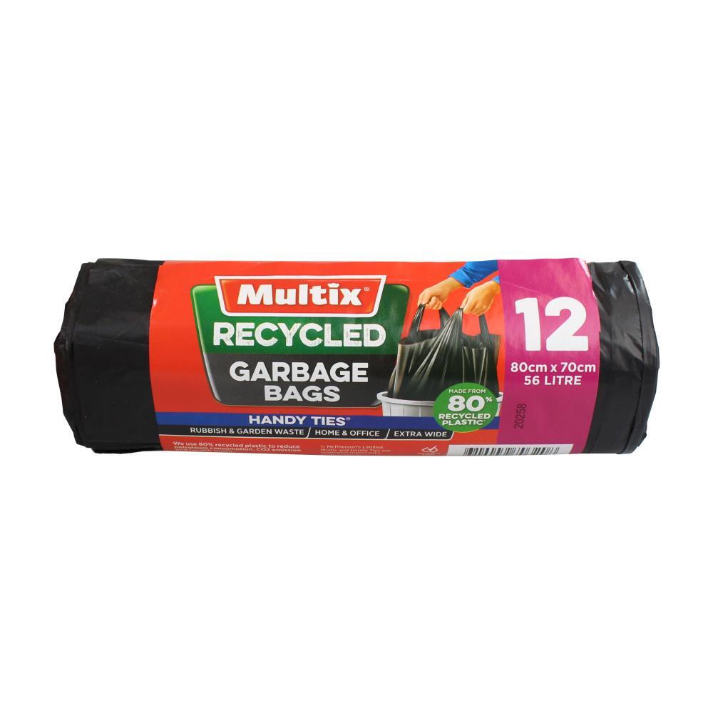 Multix Recycled Garbage Bags Handy Ties - 34L 71x58cm - Dollars and Sense