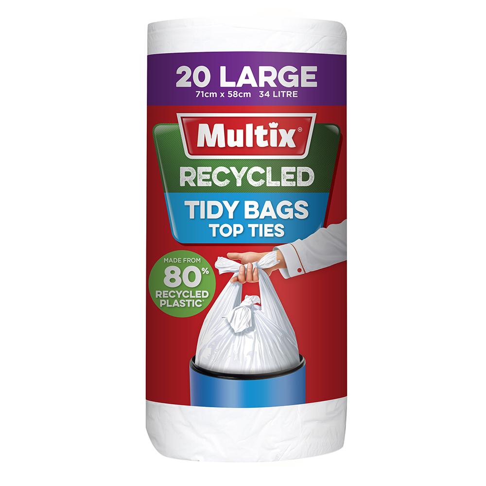 Multix Recycled Tidy Bags Top Ties - 34L 71x58cm - Dollars and Sense
