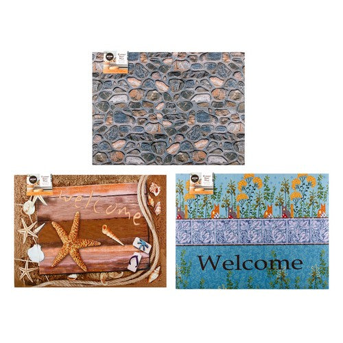 Rubber Doormat with Printed Design - 45x60cm 1 Piece Assorted - Dollars and Sense