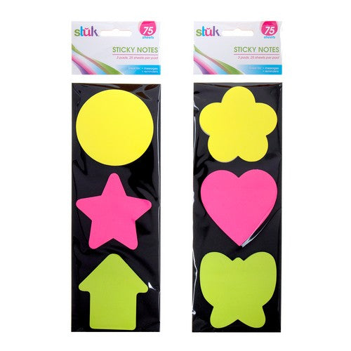 Sticky Notes Mixed Shapes - 75 Sheets 1 Piece Assorted - Dollars and Sense