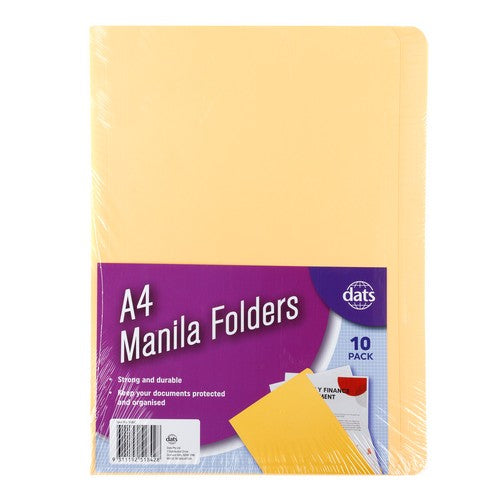 A4 Manila Folders - 10 Pack - Dollars and Sense