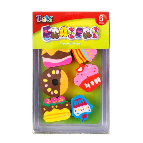 Erasers Assorted Shapes - 6 Pack 1 Piece - Dollars and Sense