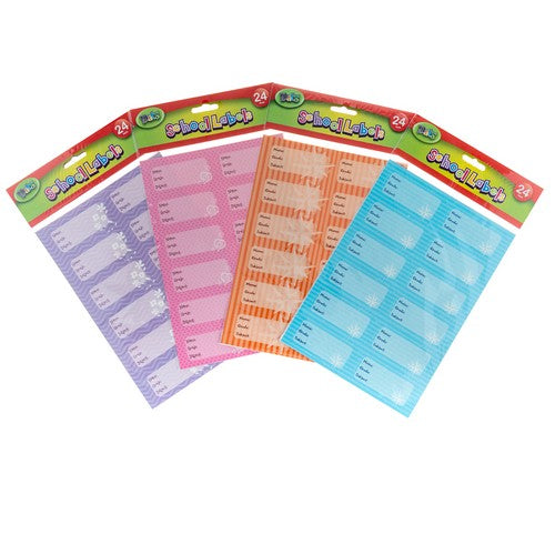 School labels 24 Pack - 1 Piece Assorted - Dollars and Sense
