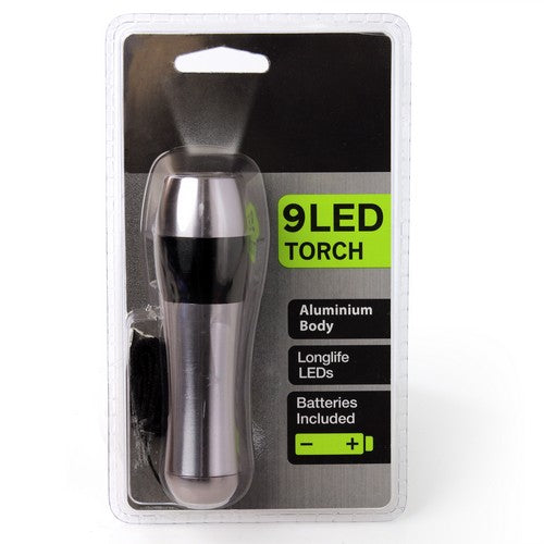 Aluminium 9 LED Torch - 1 Piece Assorted - Dollars and Sense