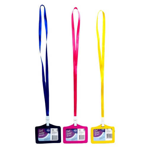 Card Holder ID Soft Horizontal with Lanyard - 1 Piece Assorted - Dollars and Sense