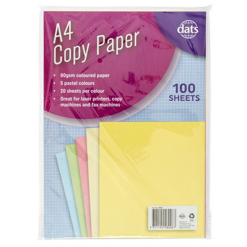 A4 Copy Paper Pastel - 100 Pack 1 Piece - Dollars and Sense