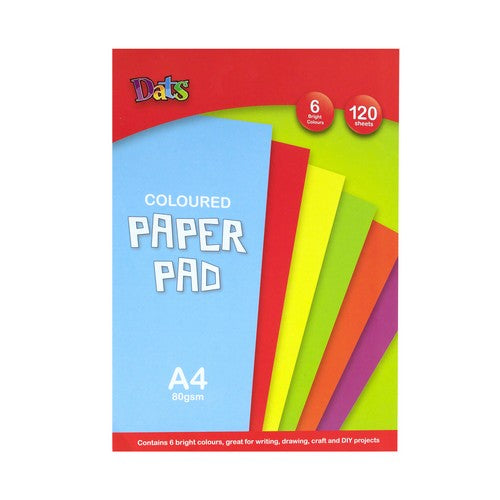 Coloured Paper Pad A4 - 120 Sheets 1 Piece - Dollars and Sense