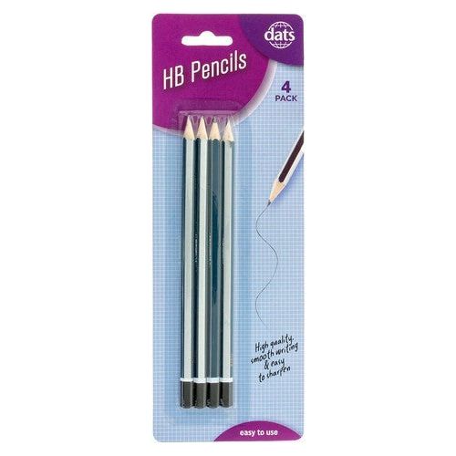 HB Pencil Blue and Sliver Barrel - 4 Pack 1 Piece - Dollars and Sense