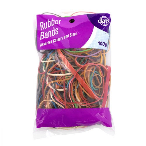Rubber Band Mixed Colour and Sizes - 100g 1 Piece - Dollars and Sense