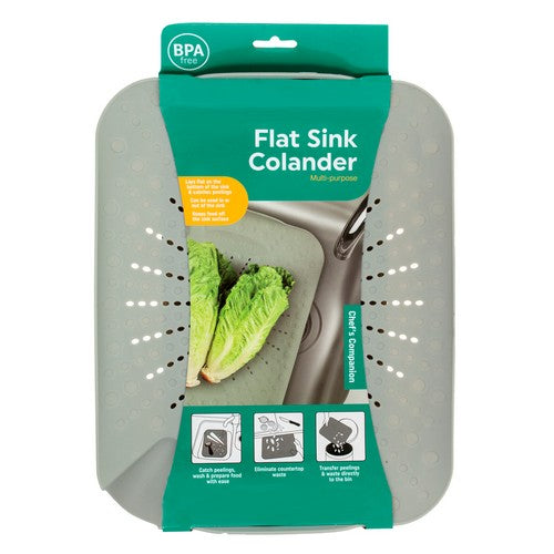 Flat Sink Colander Grey - 1 Piece - Dollars and Sense