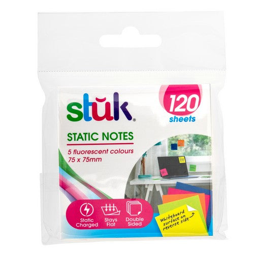 Static Notes Mixed Colours - 75x75mm 120 Sheets 1 Piece - Dollars and Sense