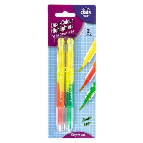 Dual-Colour Highlighters - 2 Pack 1 Piece - Dollars and Sense