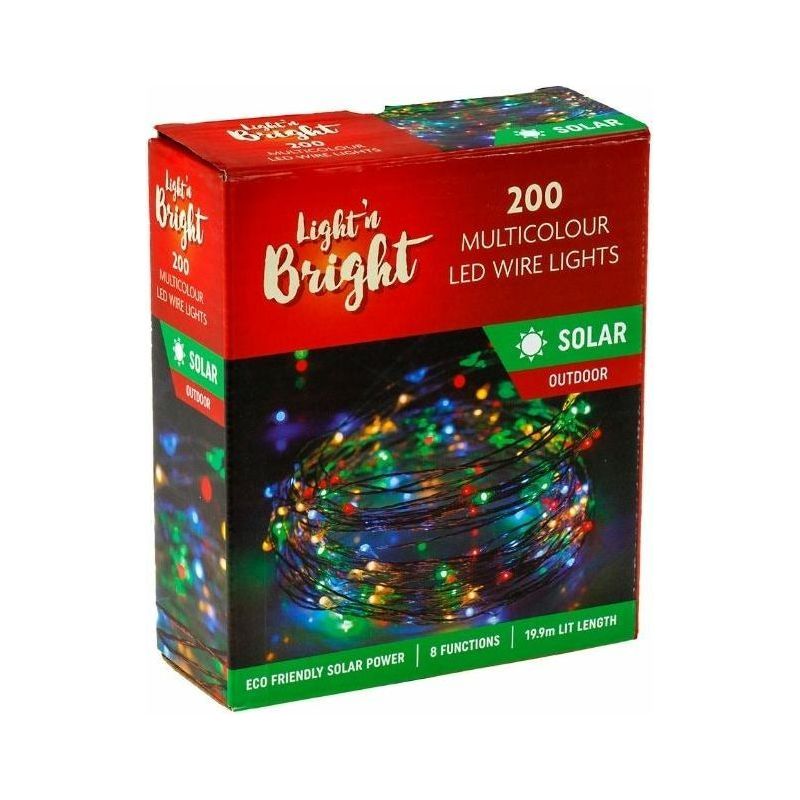 Solar Copper Wire Multicolour Lights 200Pk - Dollars and Sense