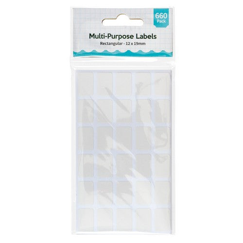 Multi-Purpose Labels Rectangular - 12x19mm 660 Pack 1 Piece - Dollars and Sense