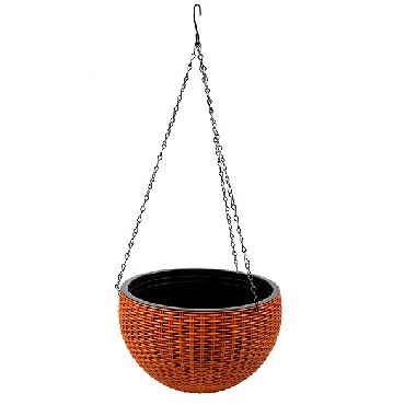 Hanging Basket Plastic Terracotta - 21.5x13.5cm 1 Piece - Dollars and Sense
