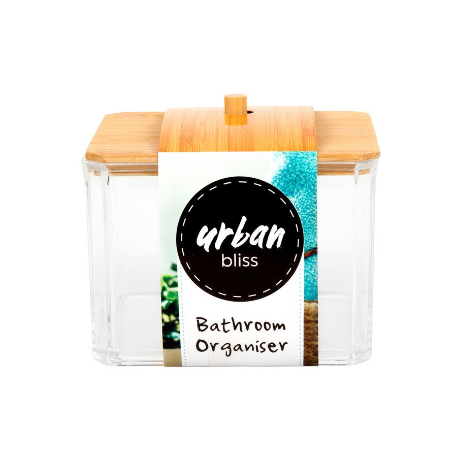 Bathroom Organiser with Bamboo Lid - Dollars and Sense